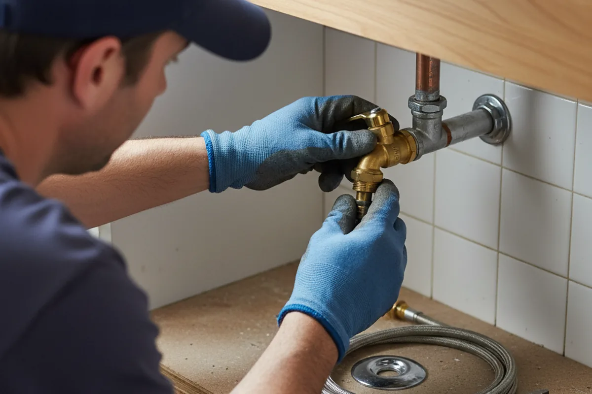 Shutoff valve and fitting work during Faucet and Fixture Repair in Myersville